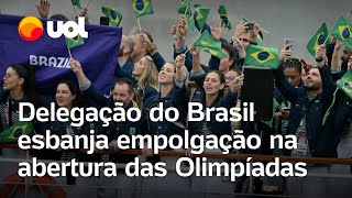 Olimpíadas Delegação do Brasil esbanja empolgação na cerimônia de abertura em Paris [upl. by Sirovart]