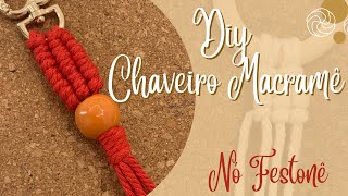 Chaveiro Macrame  Nó Festonê [upl. by Hayyim]