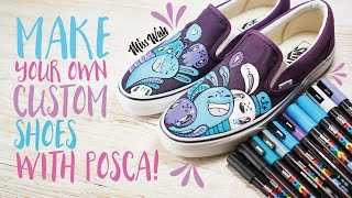 Make Your Own Custom Shoes  With Uniball Posca Pens Cute Vans AD [upl. by Nolahc]