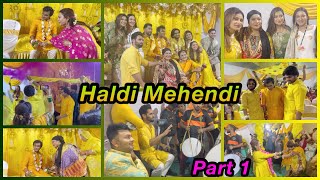 Haldi Mehendi ki Rasm Dhol amp Dhamaal😍 wedding haldiceremony mehendi family familyvlog [upl. by Bathesda]