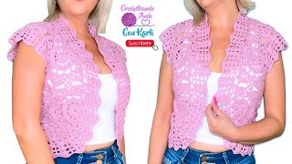 Bolero tejido a crochet  🎵Modelo “Nostalgiaquot🎵 TUTORIAL PASO A PASO [upl. by Ttcos247]