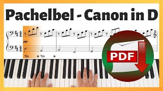 Pachelbel  Canon in D Major  Piano Sheet Music  Piano Tutorial  Piano Pieces For [upl. by Olli]