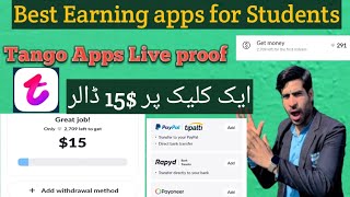 Best Earning Apps For Students Tango  One video per 15 Live proof 2024 earningapp student app [upl. by Ymaj]