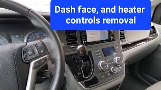 How to remove dash face amp Heater controls 20152020 Toyota Sienna [upl. by Airamas78]