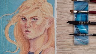 Trying out Millford Paper  Roman Szmal Watercolor Speedpaint [upl. by Eiloj]