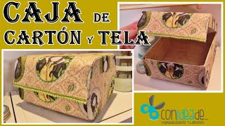 COMO HACER UNA CAJA RECICLANDO CARTÓN Y FORRADA DE TELA  CARTONAJE  CONIDEADE [upl. by Christal]