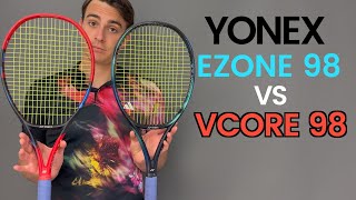 Whats the difference between the Yonex VCORE 98 V7 and 2022 EZONE 98  Rackets amp Runners [upl. by Sprague226]