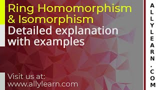 Ring Homomorphism4Ring Homomorphism Definition with Examples and NoteTrivial HomomorphismBy DK [upl. by Ardrey718]