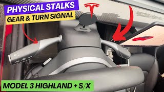 NEW Physical Turn Signal amp Gear Stalk For 2024 Tesla Model 3 Highland  Model SX [upl. by Lemkul]