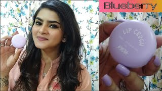 NYKAA lip crush Macroon lip balm  Nykaa lip balm Review  Blueberry  Ria Das [upl. by Kenway]