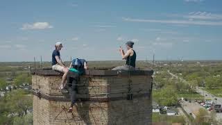 Climbing the smoke stack of WymanGordon Power Plant [upl. by Ardnuahs]