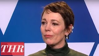 Oscar Winner Olivia Colman Full Press Room Speech  THR [upl. by Rego165]