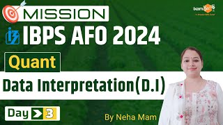 IBPS AFO 2024  IBPS AFO Quant Classes  Data InterpretationDI Questions  Part 1  By Neha Mam [upl. by Ellenuahs]