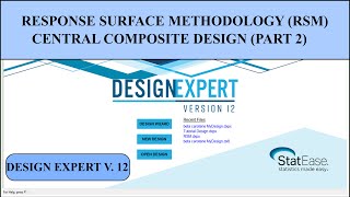 How to Use Design Expert Software for Response Surface Methodology Part 2 [upl. by Jethro]