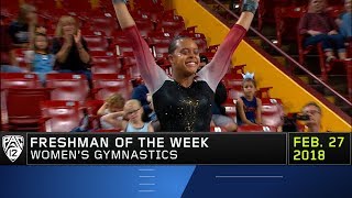 Arizona States Cairo LeonardBaker nabs Pac12 Womens Gymnastics Freshman of the Week honors [upl. by Gabriel30]