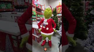 GRINCH  LIFE SIZE ANIMATRONIC SINGING AND DANCING GRINCH CHRISTMAS HOLIDAY DECOR AT HOME DEPOT [upl. by Lenzi]