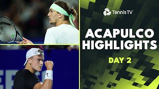 Zverev Faces Altmaier Rune Ruud amp Tsitsipas Feature  Acapulco 2024 Day 2 Highlights [upl. by Kienan]