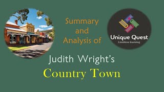 Country Town by Judith wright explained in Tamil with summary and anaysis [upl. by Abbotsen235]