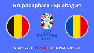 UEFA Euro 2024  Belgien vs Rumänien  Gruppenphase  Spieltag 24 [upl. by Franza]