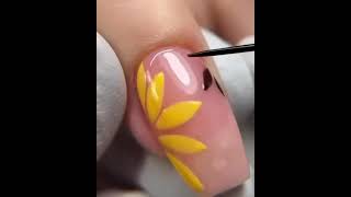 Flower nail artYellow nail art nailarttips youtubeshorts nailart nails youtubeshorts shorts [upl. by Aiyot]