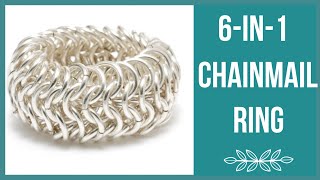 6in1 Chainmail Ring Tutorial  Beaducationcom [upl. by Anirda]