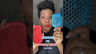 UNBRUSH VS TANGLE TEEZER ON 4C HAIR 🤔❤️💙 PART 1  TIFFANICVD [upl. by Arataj]