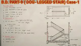 BD Part9 DogLegged StaircasePlan amp Sectional Elevation For Deploma 2nd Year Students [upl. by Eddina854]