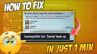 HOW TO FIX INCOMPATIBLE TIER CANNOT TEAM UP IN BGMI MALAYALAM BGMI TIER INCOMPATIBLE PROBLEM [upl. by Airdnala36]