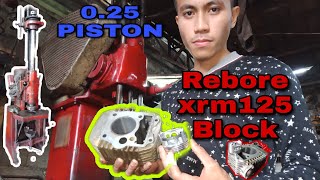 How to Rebore XRM125 Block  025 Piston in 20min [upl. by Iveel940]