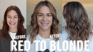 Hair Transformation with Lauryn Red Hair to Blonde Hair Colour Correction Ep 218 [upl. by Neom]