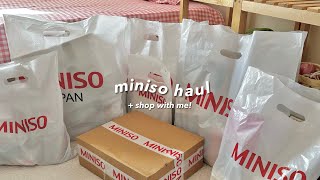 a huge and aesthetic miniso haul ❣️  beauty skincare home goods [upl. by Ahsikym]