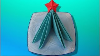 Pliage 🍽 des serviettes  🎄 Sapin de Noël 🌲 facile [upl. by Christy]