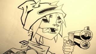 2D Gorillaz Speed drawing [upl. by Tsugua]