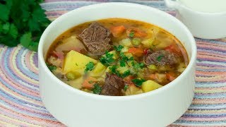 Все хором просят добавку Суп с говядиной и овощами  очень вкусное и ароматное блюдо AppetitnoTV [upl. by Dorkus]