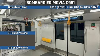 Ride on NEW DRMD C951 🔵 Bombardier Movia C951 9036 Bukit Panjang → Beauty World [upl. by Nyrad]