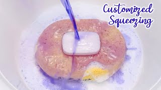 ASMR Sponge 634Customized Squeezing  Grout  Pinesol Bar Soap  Purple [upl. by Schaper]