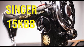 Introduction to and threading a Singer 15k88 1590 and 1591 First time sewing [upl. by Sloatman]