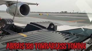 AIRBUS 320 AIRCRAFT TOWING USING TOWBARLESS TOW TRACTOR [upl. by Erreit394]