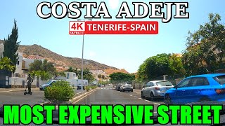 TENERIFE  COSTA ADEJE  This is the Most Expensive Street in the Canary Islands 🌡️ 4K Drive ● 2024 [upl. by Etnovert]