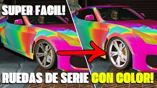 COMO PONER RUEDAS DE SERIE CON COLOR SUPER FACIL EN GTA 5 ONLINE TRUCO ACTUALIZADO 2024 [upl. by Sixele741]