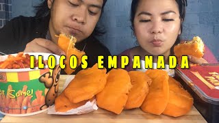 ILOCOS EMPANADA MUKBANG WITH FRENCH FRIES AND JOLLIBEE SPAGHETTI  ORANGE FOOD  MUKBANG PHILIPPINES [upl. by Renfred]