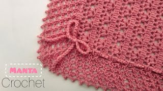 Mantita o cobija para bebe tejido a crochet gancho tutorial paso a paso [upl. by Enyamrahs961]