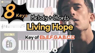 Living Hope Phil Wickham  Key of Eb E F G A B C DㅣPiano coverㅣWorship Piano Tutorials [upl. by Ifok340]