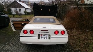 Chevrolet Corvette C4 87 57 L98 V8 convertible Garwolin walkaround exhaust sound Nowotarska24com [upl. by Ossy861]