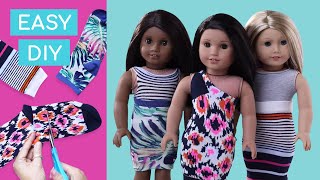 How to Make a Cute Dress for Your Doll  Doll DIY  AmericanGirl [upl. by Lyrahs]