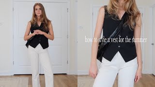 how to style a vest for the summer  5 summer outfit ideas [upl. by Artemus]