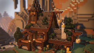 Minecraft How To Build A Dark Oak Cabin  Survival House Tutorial [upl. by Cyrie453]