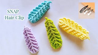 Crochet SNAP Hair Clip feather [upl. by Aleahpar]