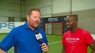 DaMarcus Beasley 1on1 with Glenn Marini at Beasley Futbol Camp in Fort Wayne on 71322 [upl. by Nirroc]