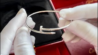 Unboxing Video  Cartier Juste un clou Bracelet Small model White gold Diamonds [upl. by Anaib885]